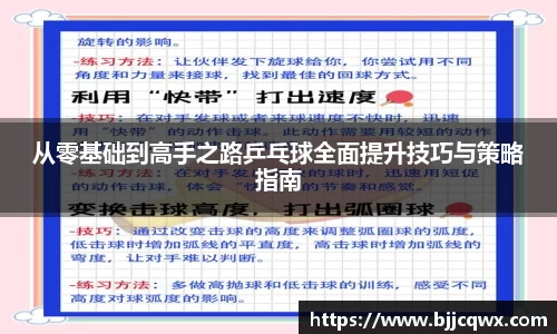 从零基础到高手之路乒乓球全面提升技巧与策略指南